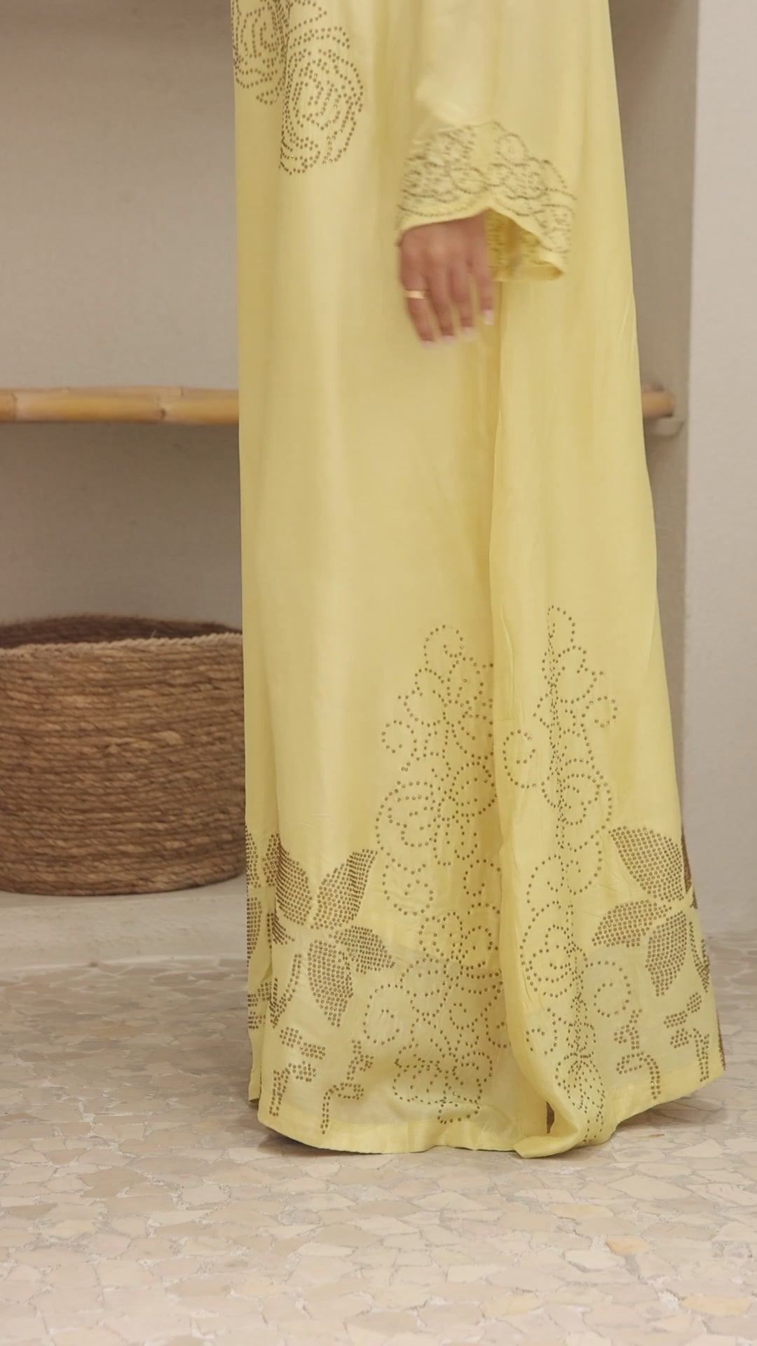 Elvaria Tussar Silk Kaftan Dress