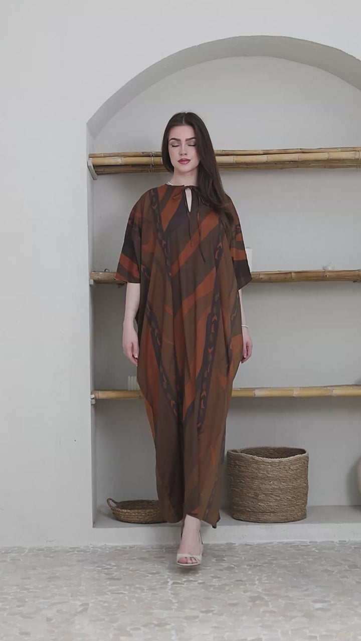 Celestial Mocha Elegance Kaftan