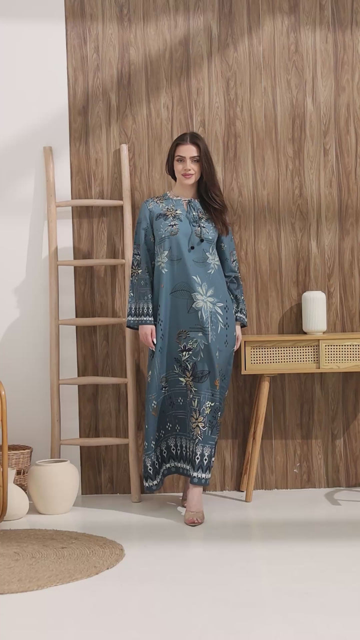Indigo Serenity Kaftan Dress
