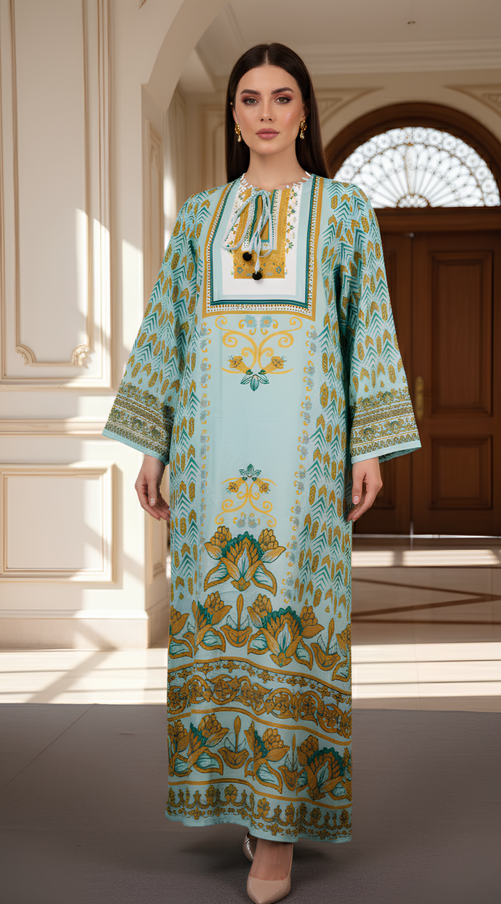 Verdant Dawn Kaftan Dress